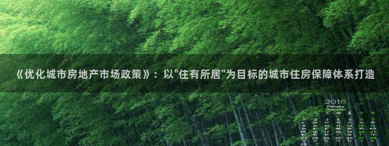 摩登7下：《优化城市房地产市场政策》：以\