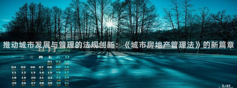 摩登天空7：推动城市发展与管理的法规创新：《城市房地产管理法